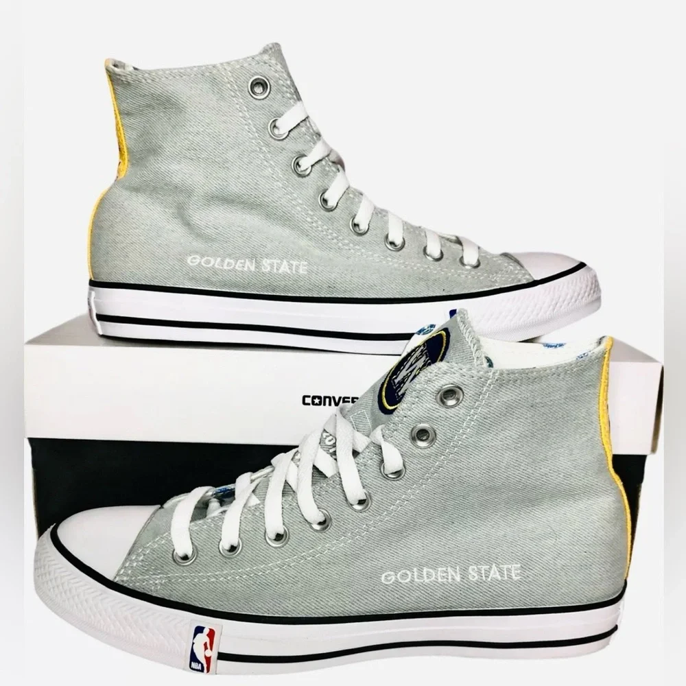 Converse Mens Warriors Golden State Chucks CTAS Hi Top NBA Custom Size 7.5